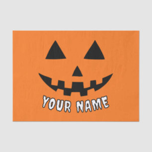 Gepersonaliseerde Oranje pompoen Halloween Jouw na Tissuepapier