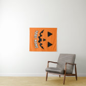 Gepersonaliseerde Oranje pompoen Halloween Jouw na Wandkleed (In Situ (horizontaal))