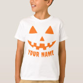 Gepersonaliseerde Oranje pompoen Halloween Kind na T-shirt (Voorkant)