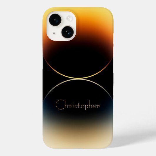 Gepersonaliseerde oranje radiale textuur iPhone 15 Case-Mate iPhone Case (Achterkant)