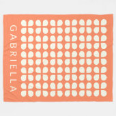 Gepersonaliseerde Oranje retro Midcentury Modern B Fleece Deken (Voorkant (Horizontaal))