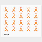 Gepersonaliseerde Oranje Ribbon Awareness Gift Ronde Sticker (Vel)