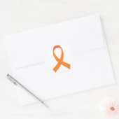 Gepersonaliseerde Oranje Ribbon Awareness Gift Ronde Sticker (Envelop)