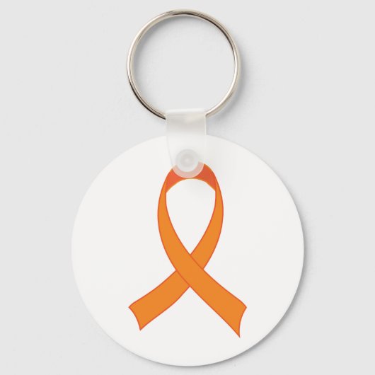 Gepersonaliseerde Oranje Ribbon Awareness Gift Sleutelhanger (Voorkant)