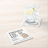 Gepersonaliseerde Oranje Tabby Cat Wedding Kartonnen Onderzetters (Insitu)