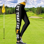 Gepersonaliseerde Oranje Zwarte Kitten Feline Cat  Leggings