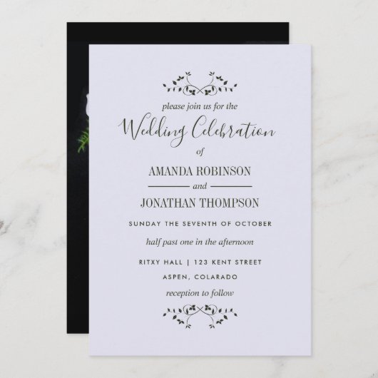Gepersonaliseerde Orchid-Thleed Wedding Party Kaart (Voorkant / Achterkant)
