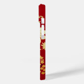 Gepersonaliseerde Oriental Golden Flowers op Red Case-Mate iPhone Case (Achterkant / Links)
