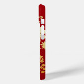 Gepersonaliseerde Oriental Golden Flowers op Red Case-Mate iPhone Case (Achterkant / Links)