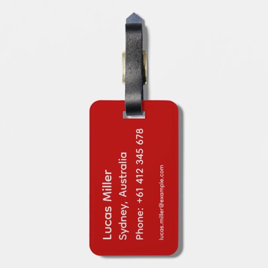 Gepersonaliseerde Oriental Rug Bagagelabel (Achterkant verticaal)