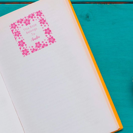 Gepersonaliseerde Orientale Bloem Dit boek behoort Zelfinktende Stempel