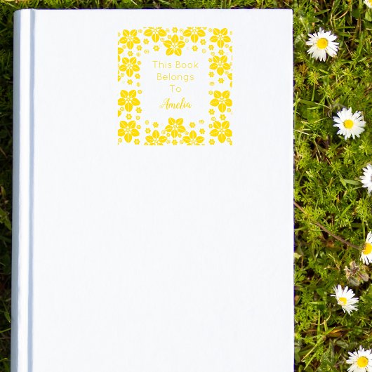 Gepersonaliseerde Orientale Bloem Dit boek behoort Zelfinktende Stempel