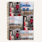 Gepersonaliseerde originele "London UK" Reizen Notitieboek (Voorkant)