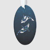 Gepersonaliseerde Orka Whale Couple Kerstvakantie Ornament (voorkant)