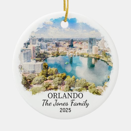 Gepersonaliseerde Orlando Ornament, Florida Gift Keramisch Ornament (Voorkant)