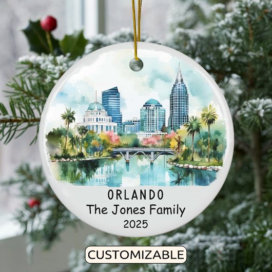 Gepersonaliseerde Orlando Ornament, Florida Keramisch Ornament