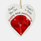 Gepersonaliseerde ornament Ruby 40th Jubileum Gift (Rechts)