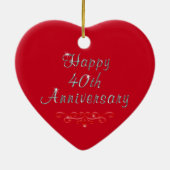 Gepersonaliseerde ornament Ruby 40th Jubileum Gift (Achterkant)