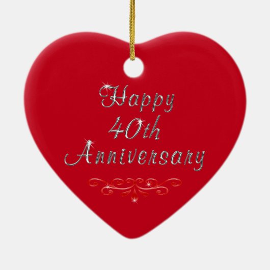 Gepersonaliseerde ornament Ruby 40th Jubileum Gift (Achterkant)