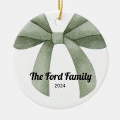 Gepersonaliseerde Ornament w / Green Bow (Voorkant)