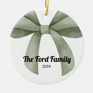 Gepersonaliseerde Ornament w / Green Bow