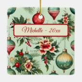 Gepersonaliseerde  Ornamenten Floral Christmas (Achterkant)
