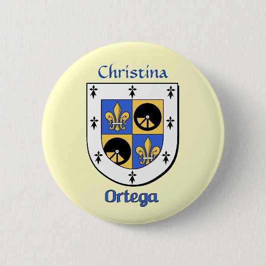 Gepersonaliseerde Ortega Historisch Schild Ronde Button 5,7 Cm (Voorkant)