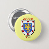 Gepersonaliseerde Ortiz Historisch Schild Ronde Button 5,7 Cm (Voorkant /achterkant)