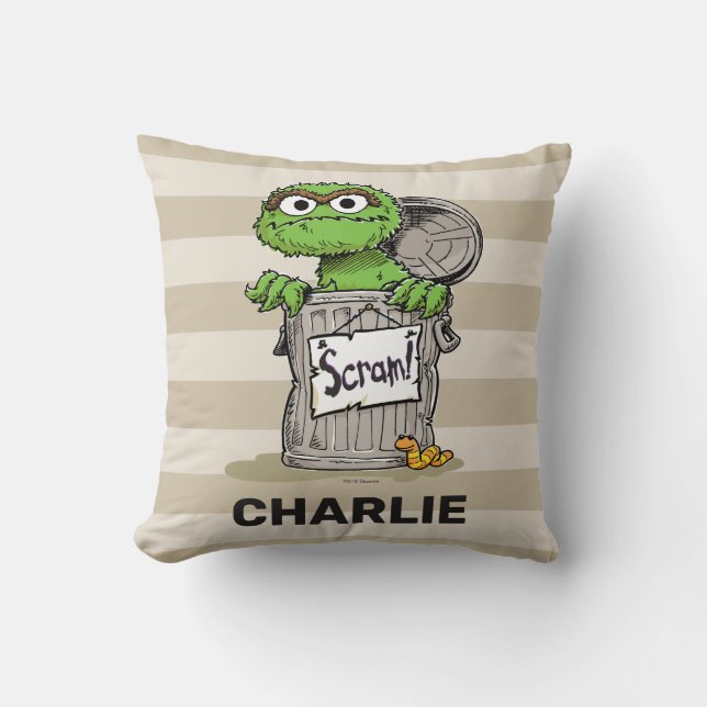 Gepersonaliseerde  Oscar de Grouch Scram Kussen (Voorkant)