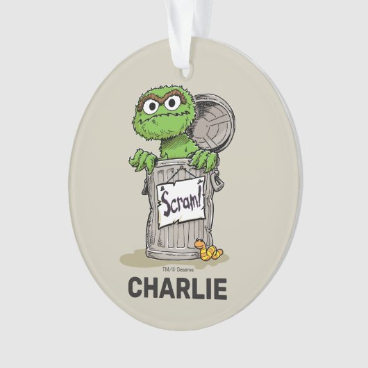 Gepersonaliseerde Oscar de Grouch Scram Ornament (voorkant)