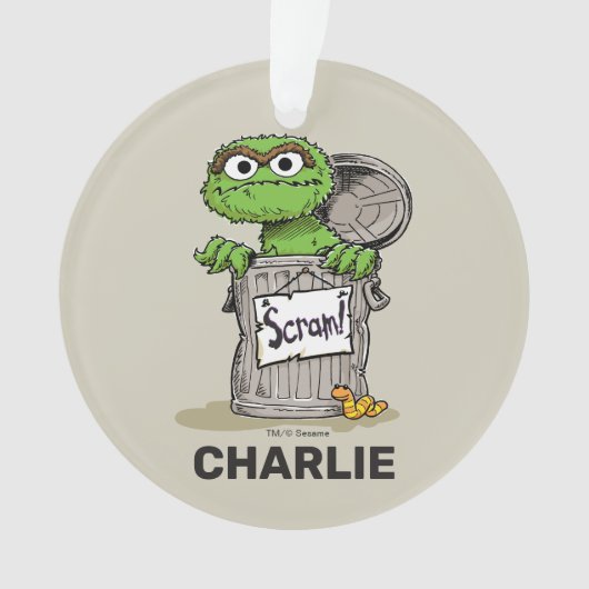 Gepersonaliseerde  Oscar de Grouch Scram Ornament (voorkant)