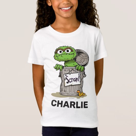 Gepersonaliseerde Oscar de Grouch Scram T-shirt (Voorkant)
