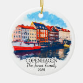 Gepersonaliseerde Oslo Ornament, Denemarken Gift Keramisch Ornament (Voorkant)