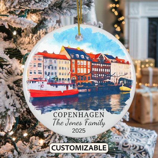 Gepersonaliseerde Oslo Ornament, Denemarken Gift Keramisch Ornament
