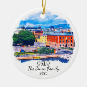 Gepersonaliseerde Oslo Ornament, Noorwegen Keramisch Ornament (Voorkant)