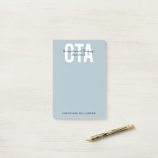 Gepersonaliseerde OTA Occupational Therapy Assista Post-it® Notes (Op bureau)