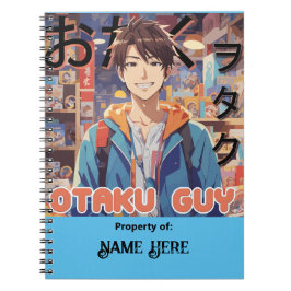 Gepersonaliseerde Otaku Guy Anime Notitieboek