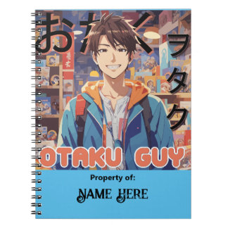 Gepersonaliseerde Otaku Guy Anime Notitieboek