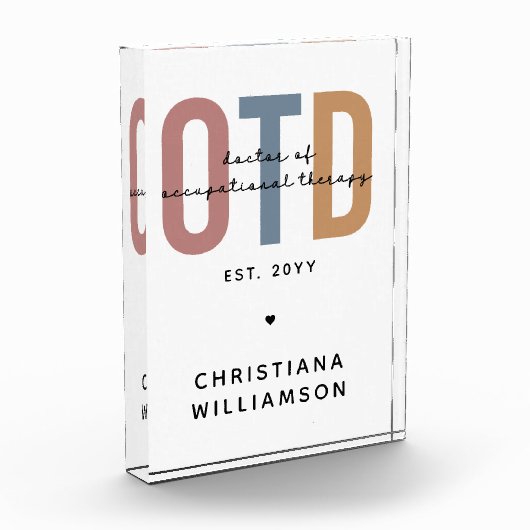 Gepersonaliseerde OTD Doctor in de ergotherapie Fotoblokken (Links)