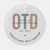 Gepersonaliseerde OTD Doctor in de ergotherapie Glas Ornament (Voorkant)