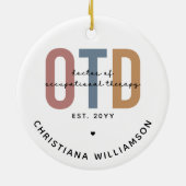 Gepersonaliseerde OTD Doctor in de ergotherapie Keramisch Ornament (Achterkant)