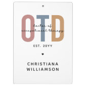 Gepersonaliseerde OTD Doctor in de ergotherapie Klembord (Achterkant)