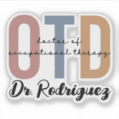 Gepersonaliseerde OTD Doctor in de ergotherapie Sticker (Voorkant)