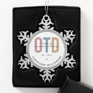Gepersonaliseerde OTD Doctor in de ergotherapie Tin Sneeuwvlok Ornament