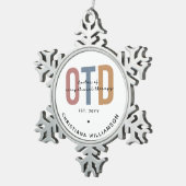 Gepersonaliseerde OTD Doctor in de ergotherapie Tin Sneeuwvlok Ornament (Rechts)