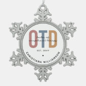Gepersonaliseerde OTD Doctor in de ergotherapie Tin Sneeuwvlok Ornament (Voorkant)