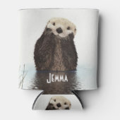 Gepersonaliseerde otter in watertekening blikjeskoeler (Voorkant)