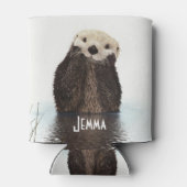 Gepersonaliseerde otter in watertekening blikjeskoeler (Achterkant)