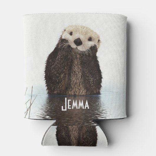 Gepersonaliseerde otter in watertekening blikjeskoeler (Achterkant)