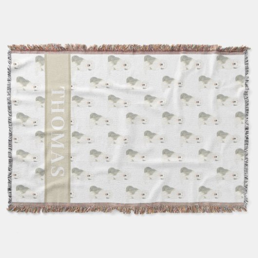 Gepersonaliseerde Oud-Engelse Herdershond  Deken (Voorkant)